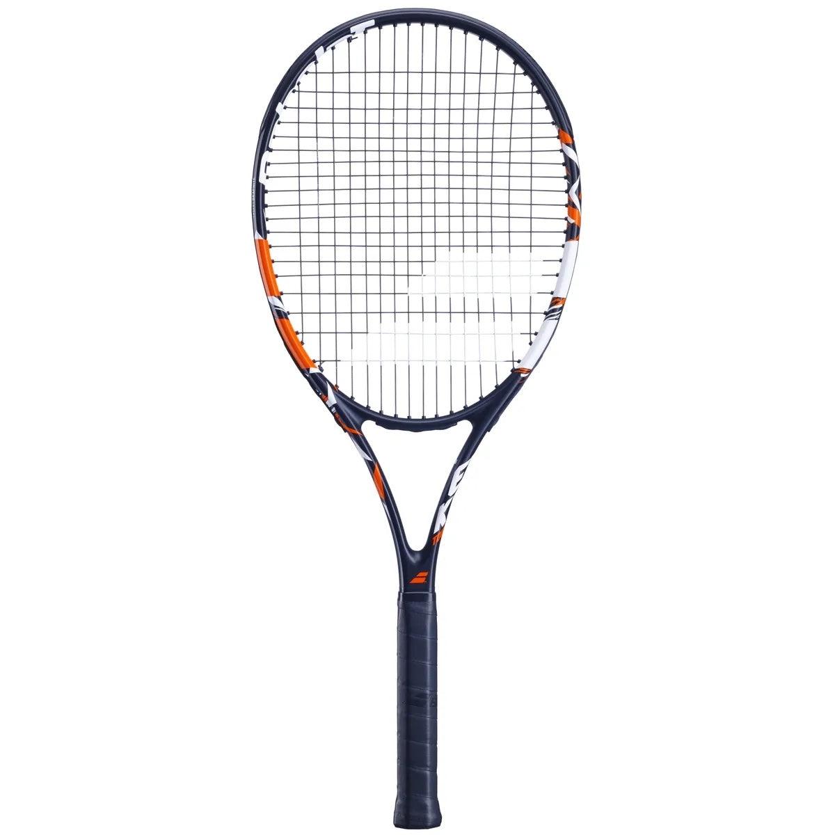 Babolat Evoke Tour Strung tennisracket, grå og gul, ferdig strenget for nybegynnere