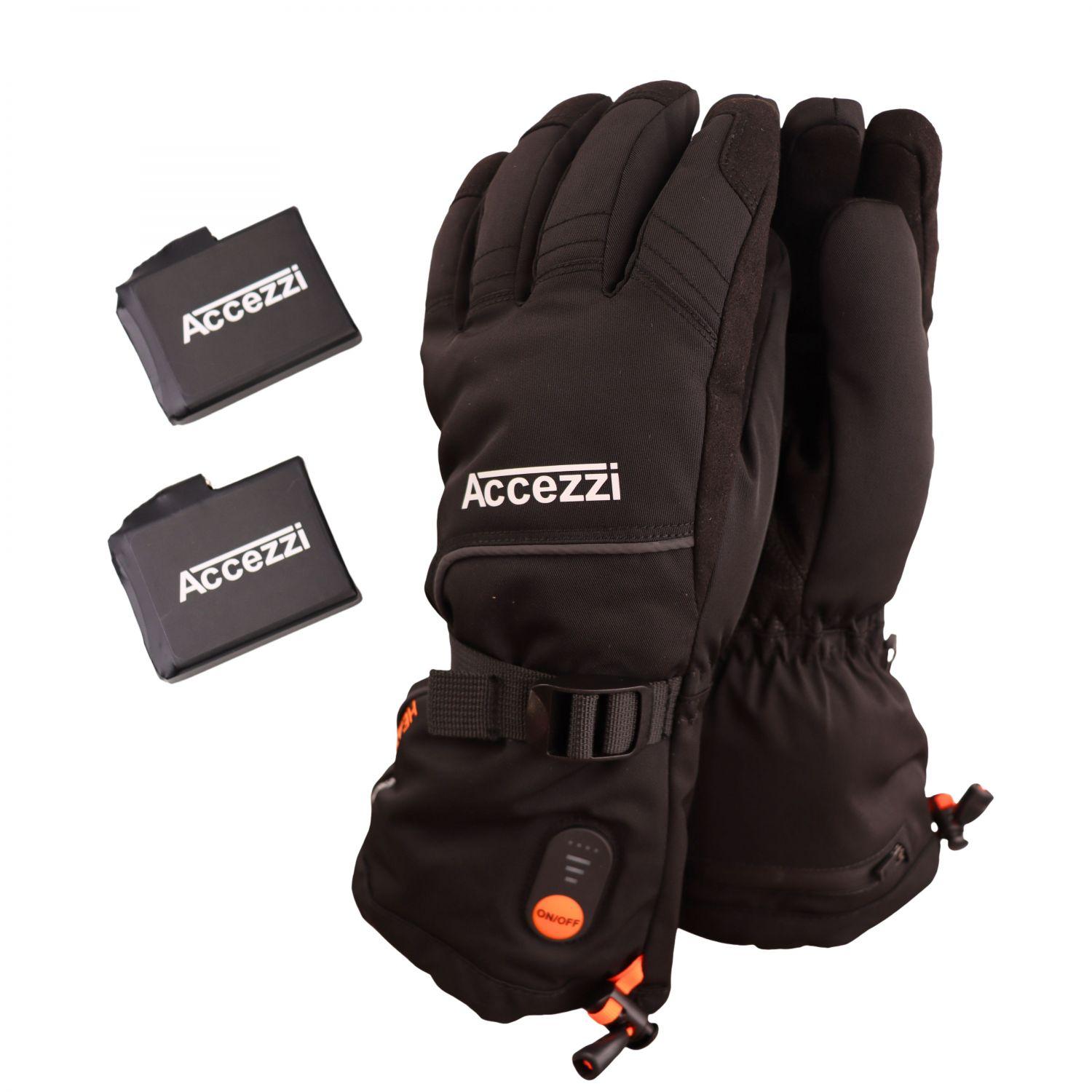 Accezzi Heat Gloves oppvarmede skihansker i svart med varmeelement i alle fingre