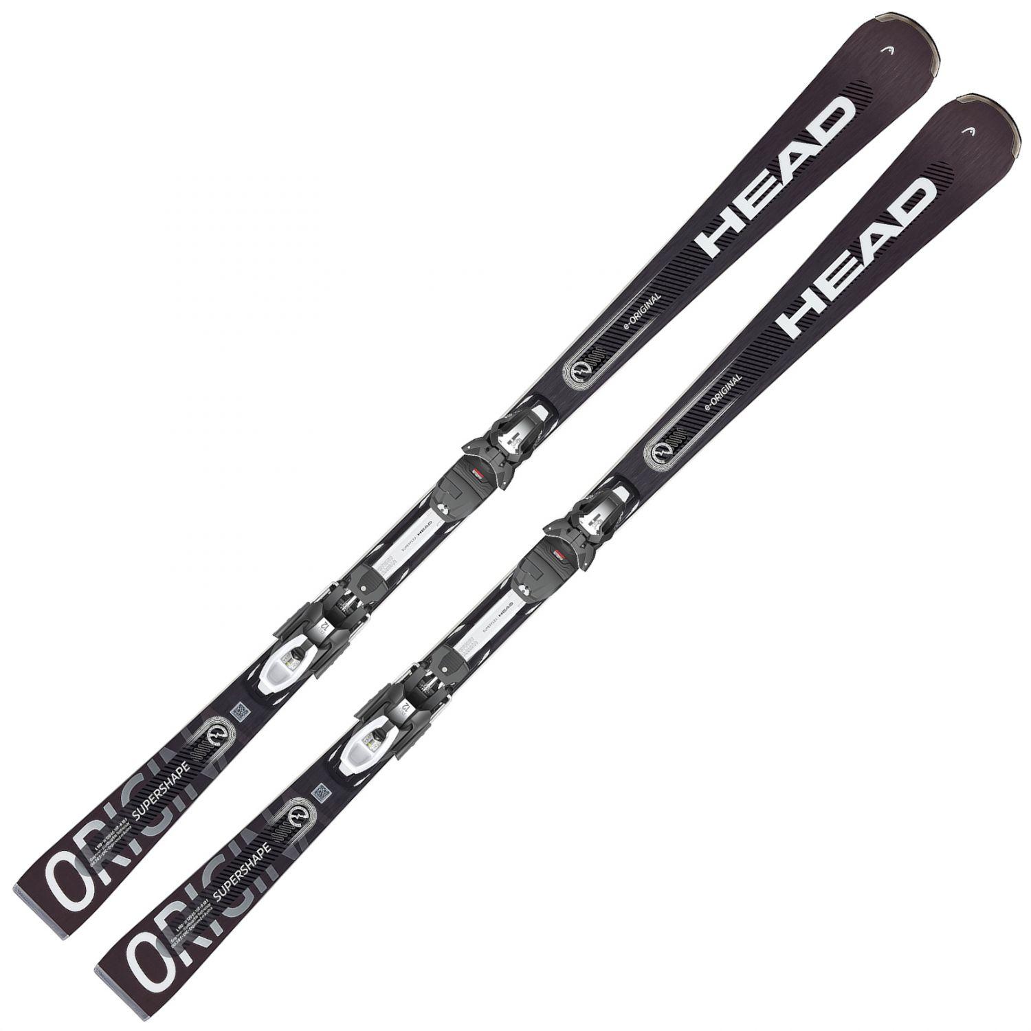 HEAD Supershape e-Original alpinski i gul og sort farge på hvit bakgrunn