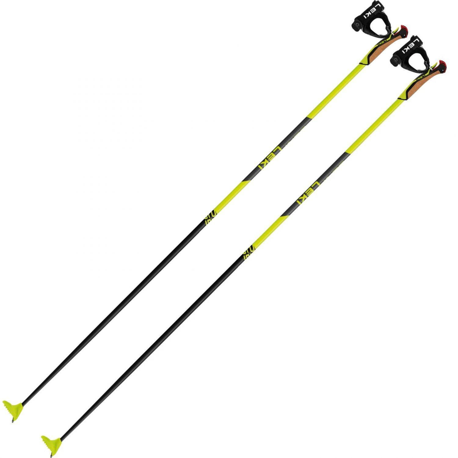 Leki PRC 650 langrennsstaver i sort og gul med karbonskaft