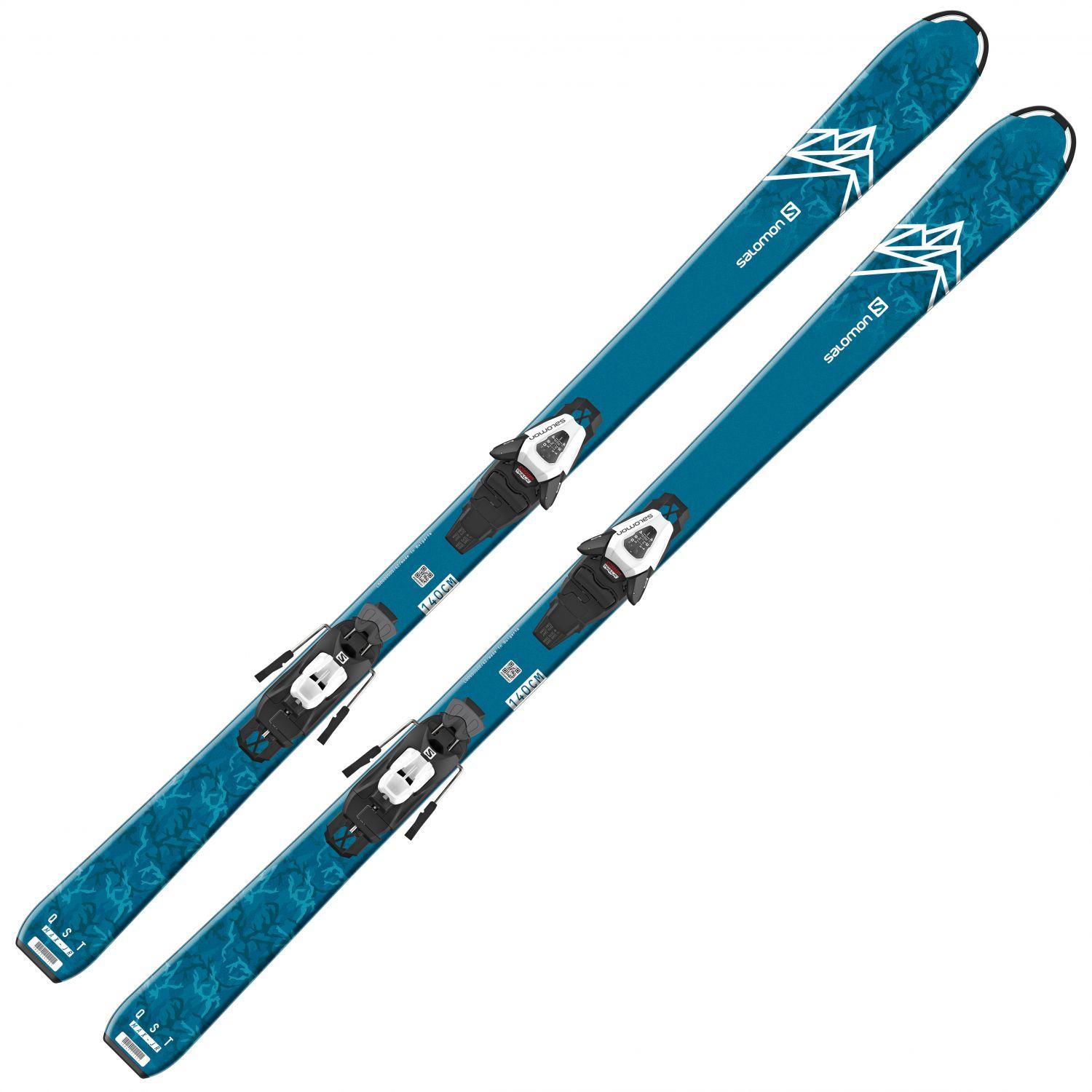 Salomon QST Max Jr M barneski med C5 GW-binding i sort og hvit farge
