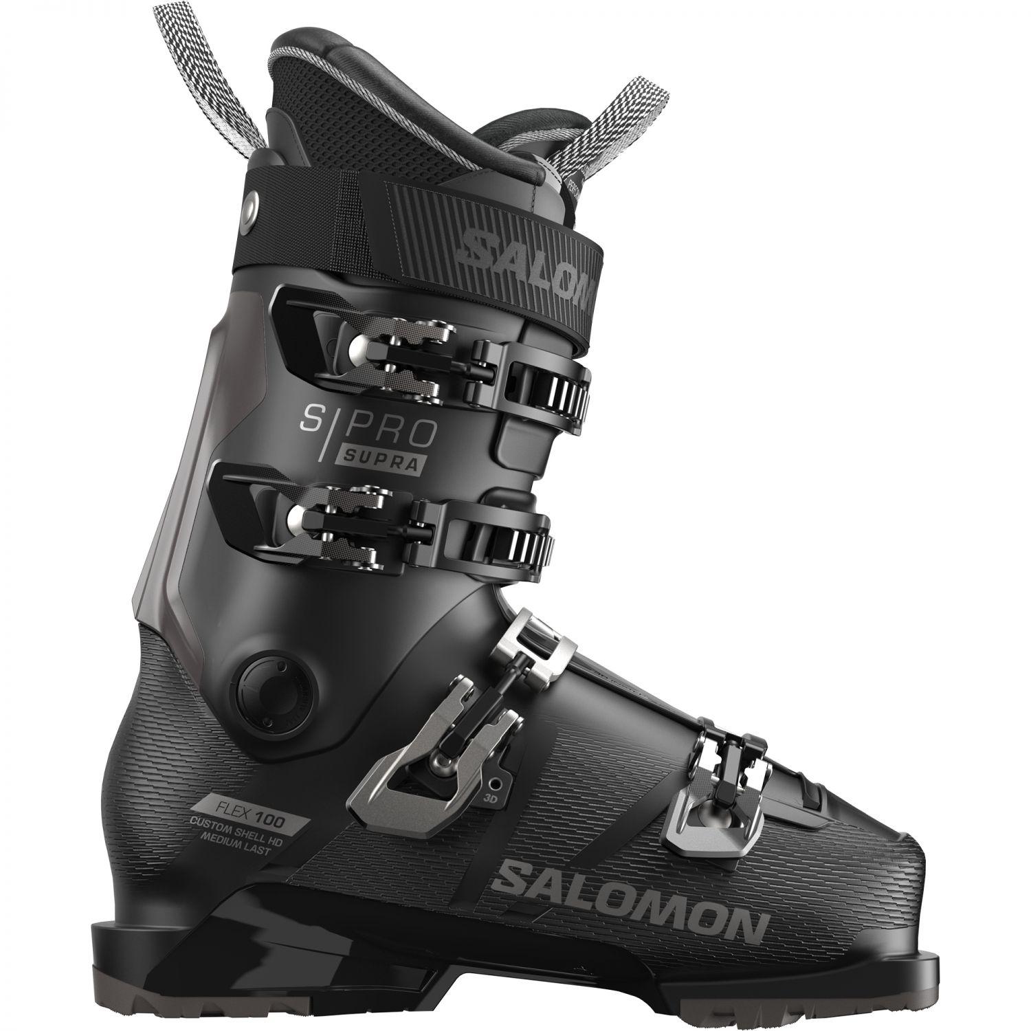 Salomon S/Pro Supra 100 GW alpinstøvler i sort og mørk grå farge med GripWalk-såle