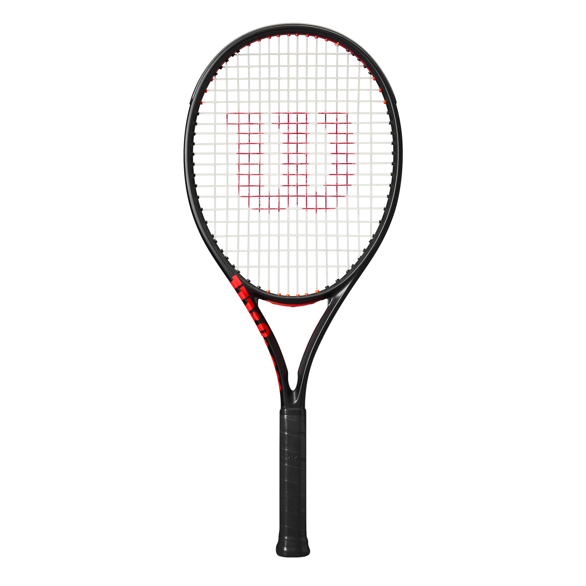Wilson Clash 108 V3.0 tennisracket i sort og rød, ferdig strenget med stort sweetspot