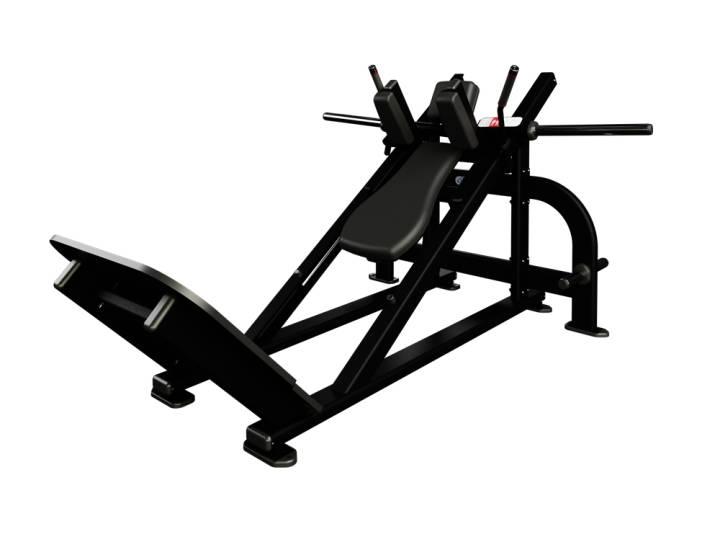 Nautilus Plate Loaded hack squat i sort med stor fotplate