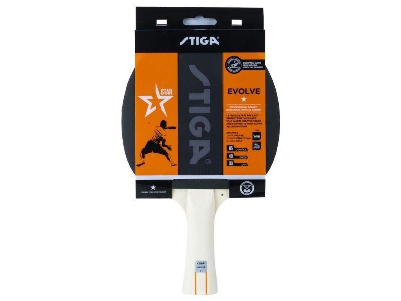 Stiga bordtennisracket 1212-8418-01, hobbymodell i rødt og svart for nybegynnere og hobbypillere