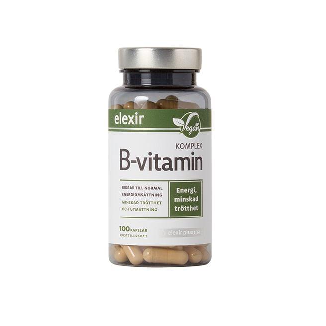Elexir Pharma B-Vitamin Kompleks 100 veganske kapsler