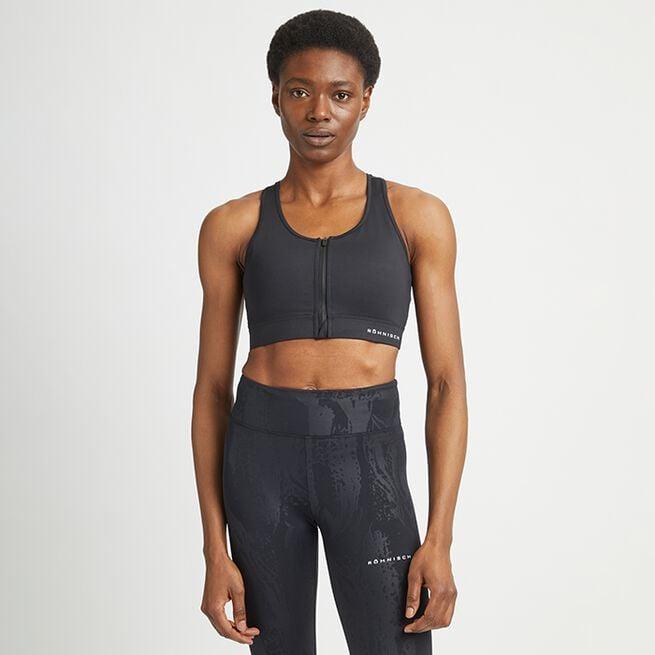 Röhnisch Essential Zip Sports-bh Svart