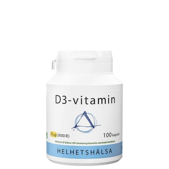 Helhetshälsa D3-vitamin 3000 IE 100 kapsler