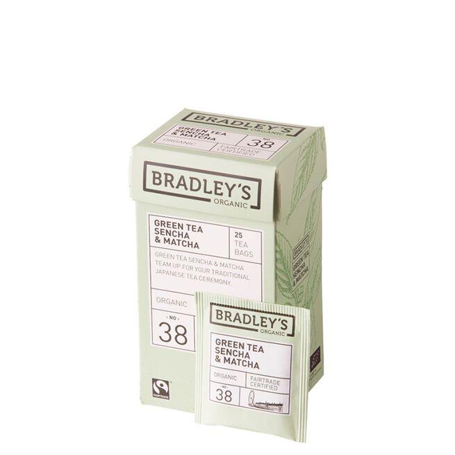 Bradley's økologisk grønn te med sencha og matcha i teposer