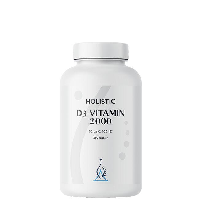 Holistic D3-Vitamin 2000 IE 360 kapsler
