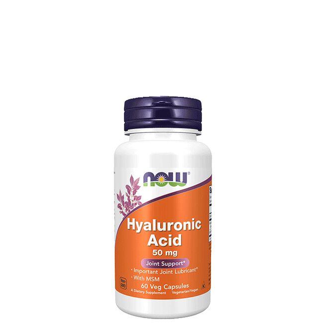 Now Foods Hyaluronic Acid 50 mg 60 veganske kapsler