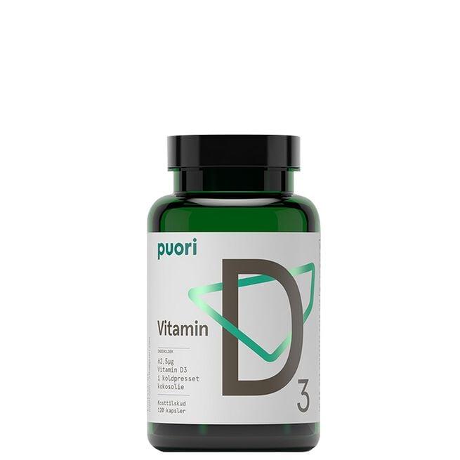 Puori D3-Vitamin med kokosolje 120 kapsler
