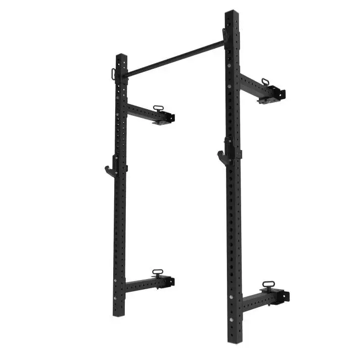 Crossmaxx XL Foldbart Squat Rack festet til vegg i brettet posisjon