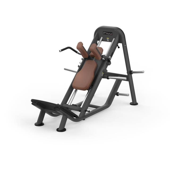 Intenza Zone Line hack squat i matt sort med vinklet fotplate