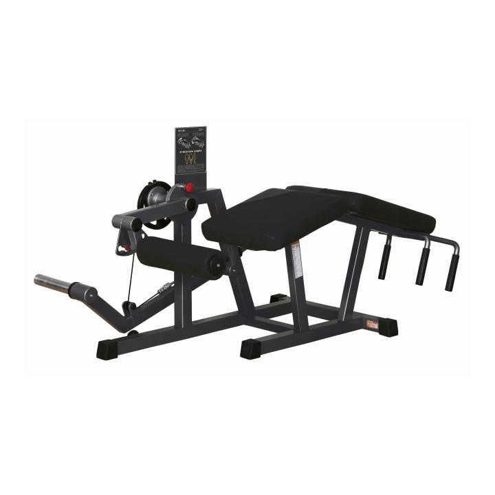 Inter Atletika liggende leg curl i sort med skiveladning