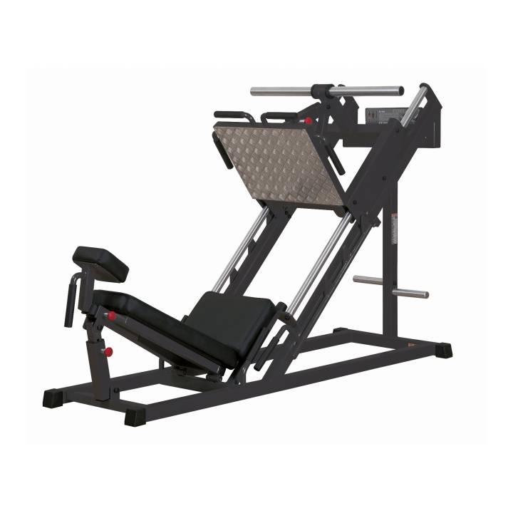 Inter Atletika leg press i sort med vinklet sledebane