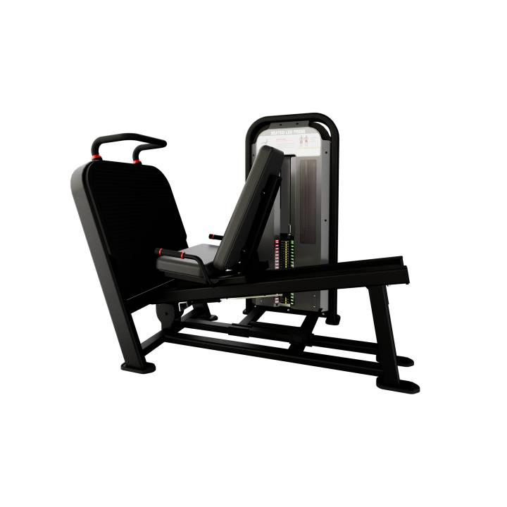 Nautilus Impact sittende leg press i sort med vektmagasin