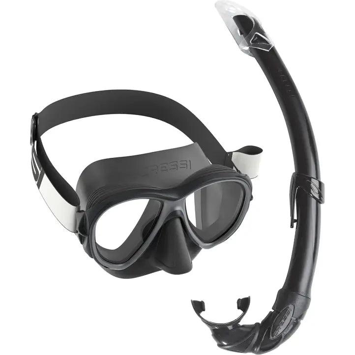 Cressi Samoa Mexico snorkelsett med dykkermaske og snorkel i sort