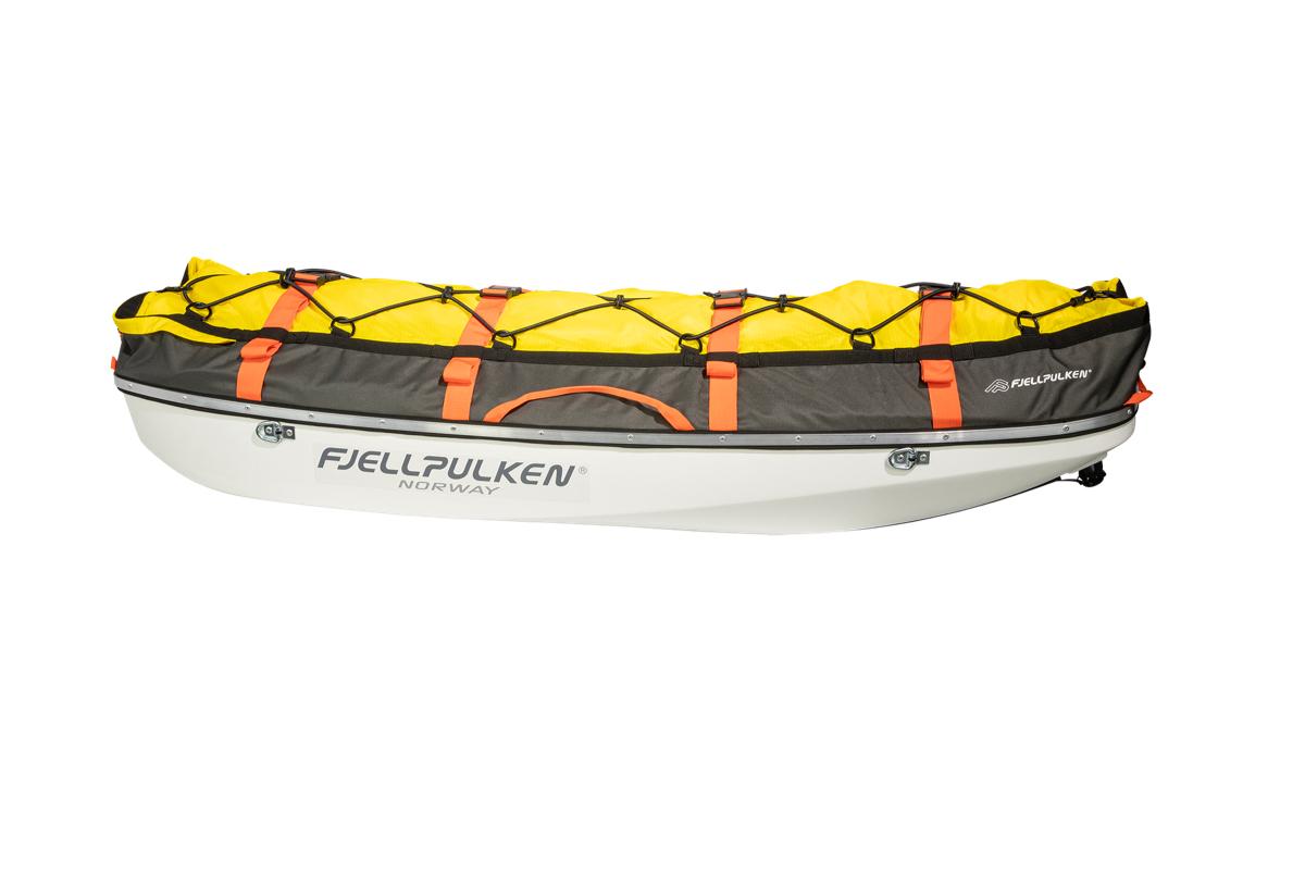 Fjellpulken Traverse 145 gul turopulk med 1000D nylon trekk
