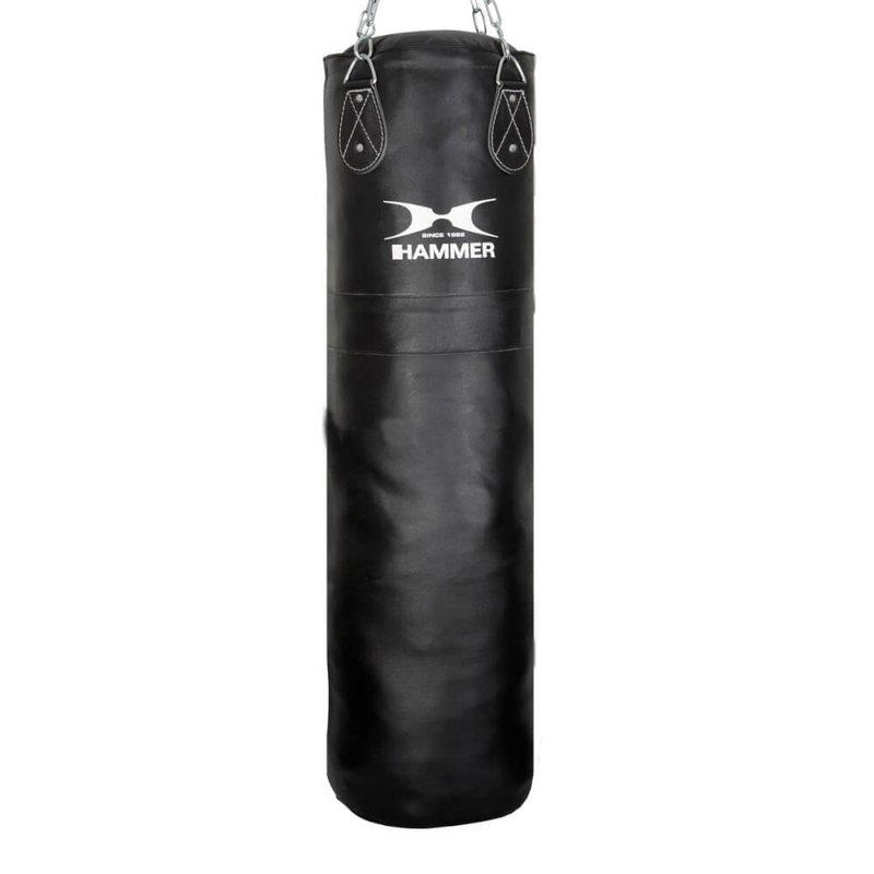 HAMMER BOXING Boksesekk Lær Premium i ekte skinn med fire stålkjeder