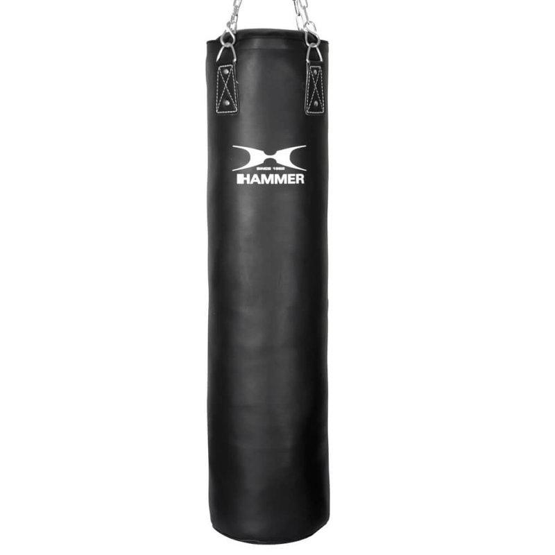 HAMMER BOXING Premium Black Kick boksesekk i skinn for sparketeknikker