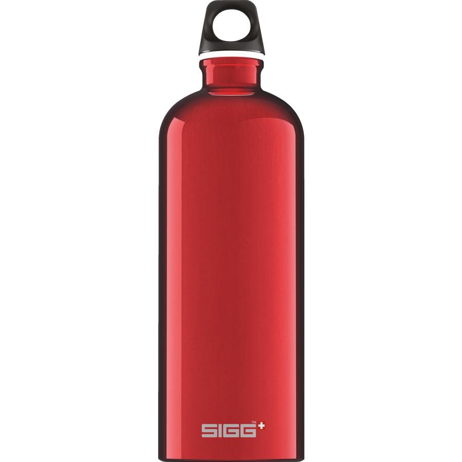 SIGG Traveller 1 liter i rødt, aluminium drikkeflaske